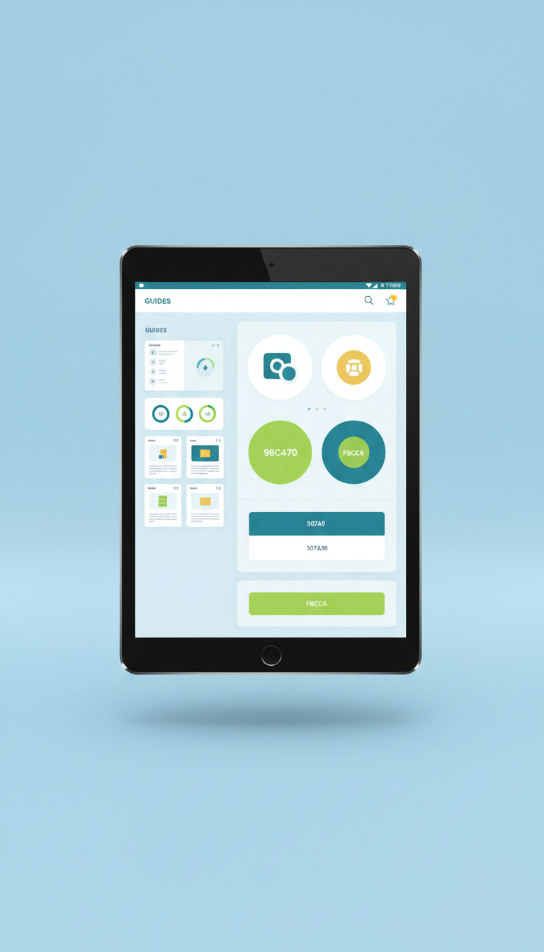 Interactive digital learning course on tablet