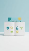 Large-print online safety guide booklet